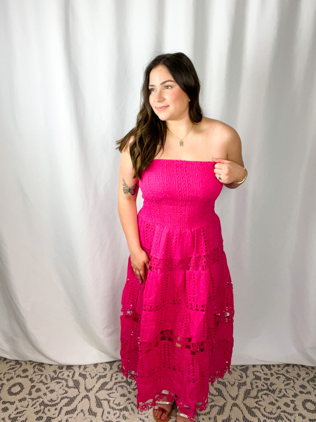 Eyelet Lace Tube Dress – My Sister's Stuff Boutique