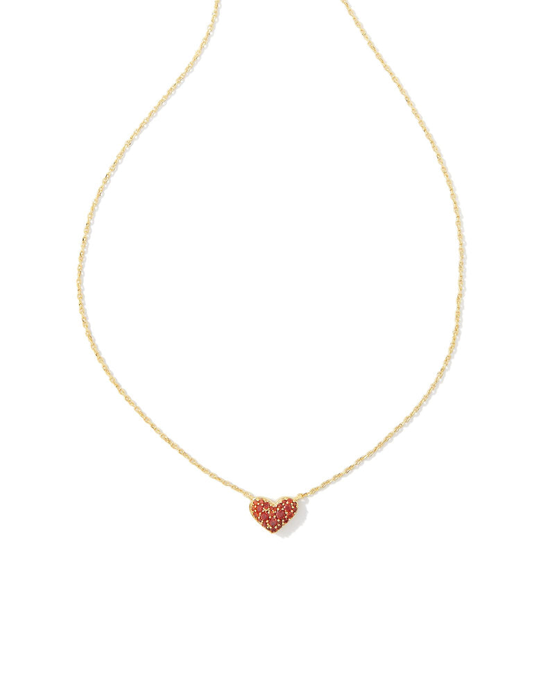 ARI PAVE CRYSTAL HEART NECKLACE
