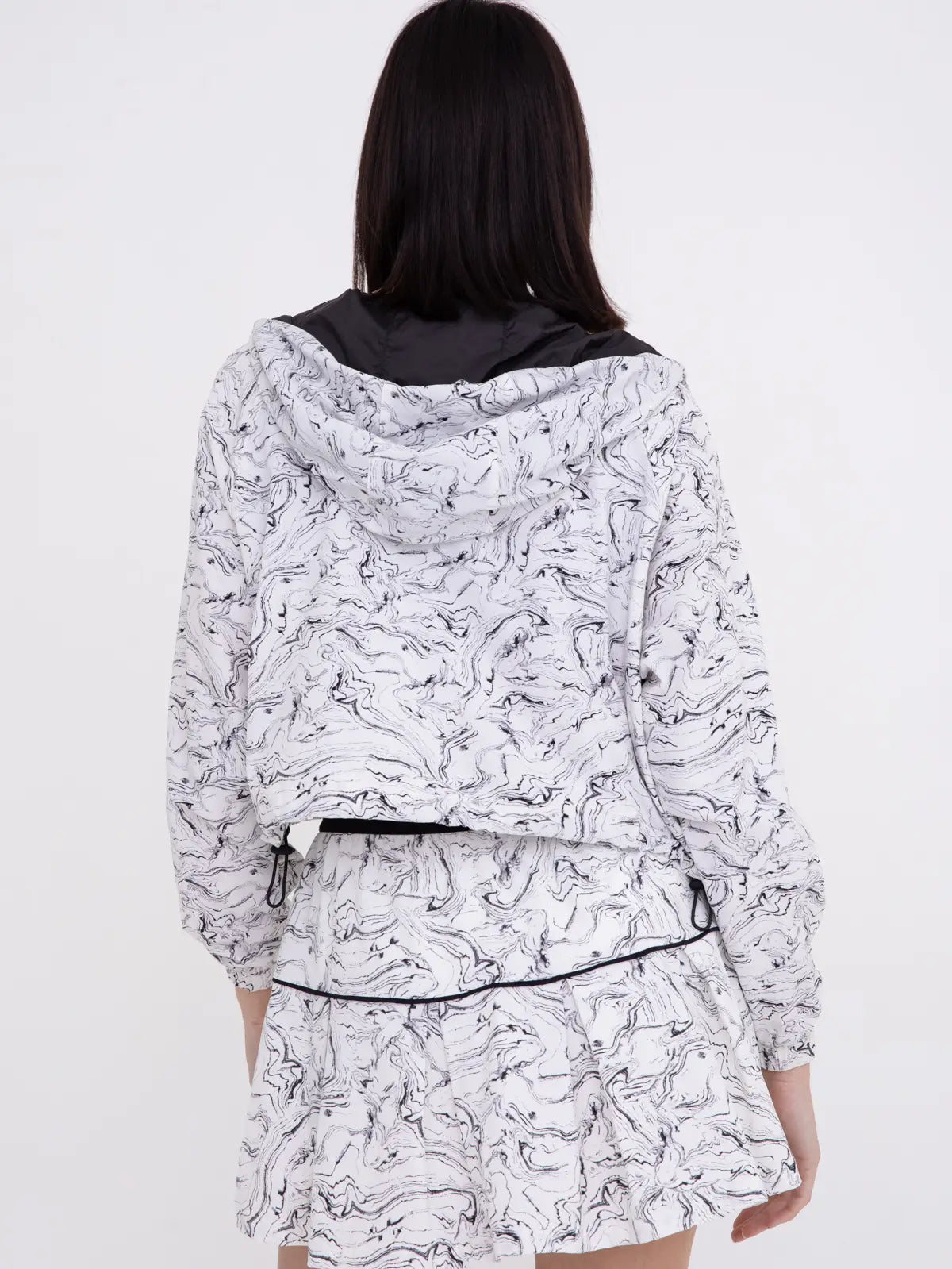 Marbled Swirls Cropped Active Jacket