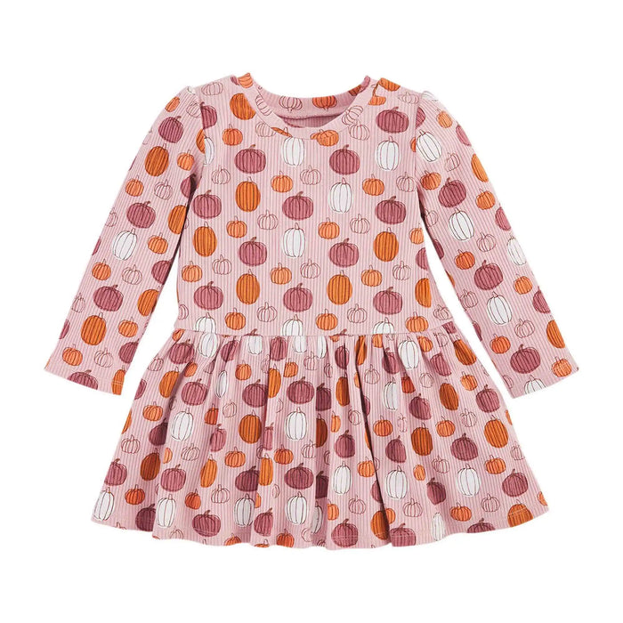 Little girls Pumpkin T-shirt dress