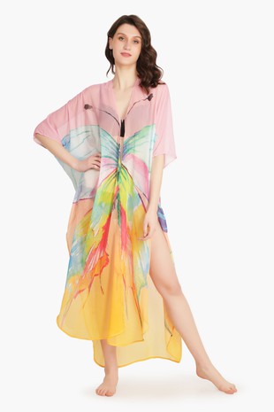 Rainbow Butterfly Chiffon Cover Up