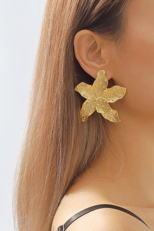 Large Metal Starfish Earrings