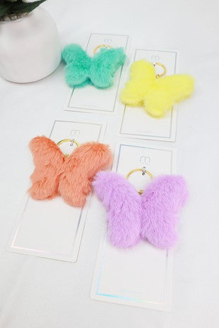 Furry Butterfly Keychain