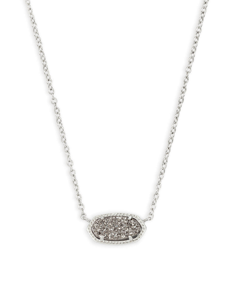 Elisa Necklace Rhod Platinum Drusy