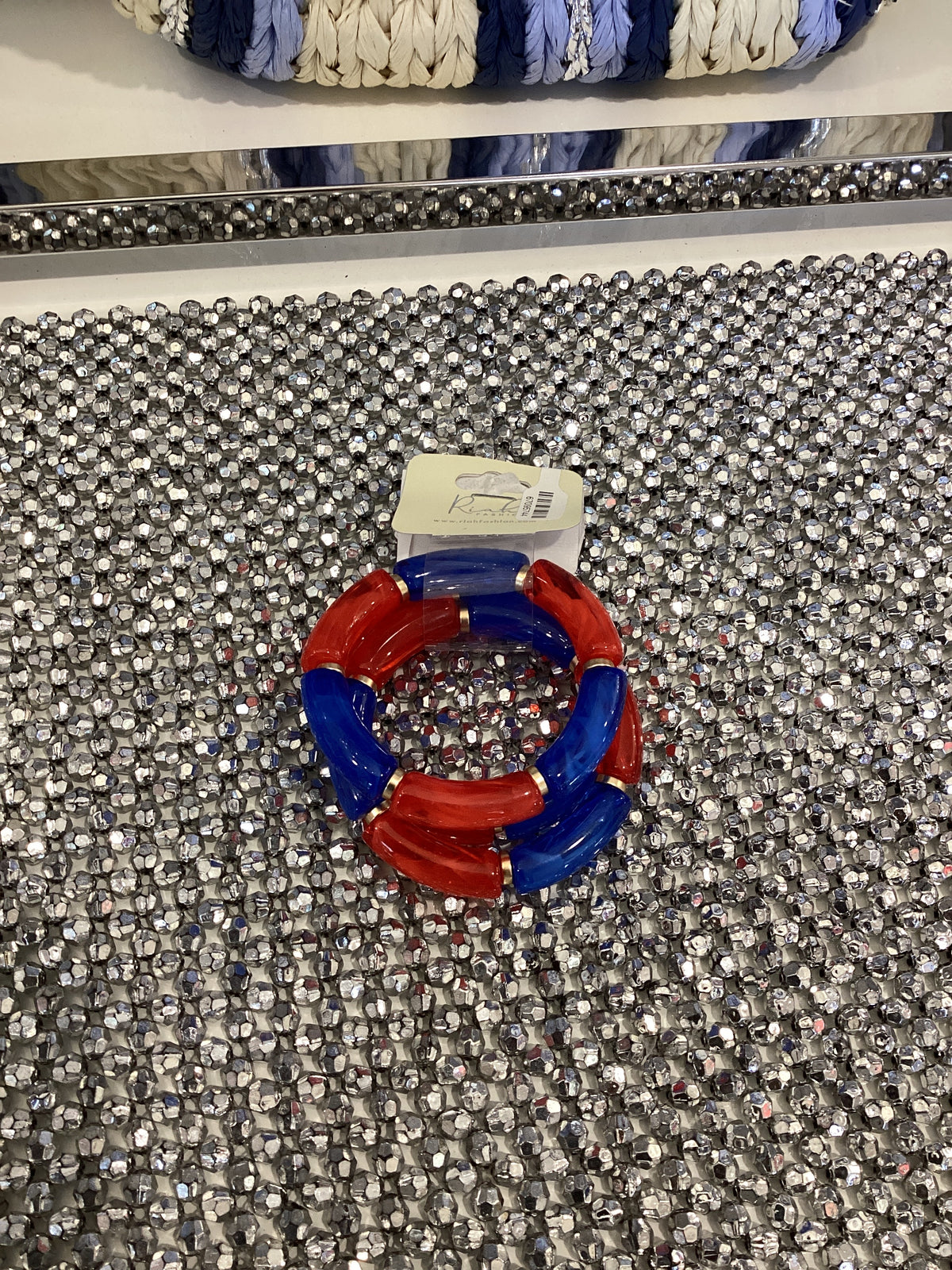 red white blue woman’s bracelet