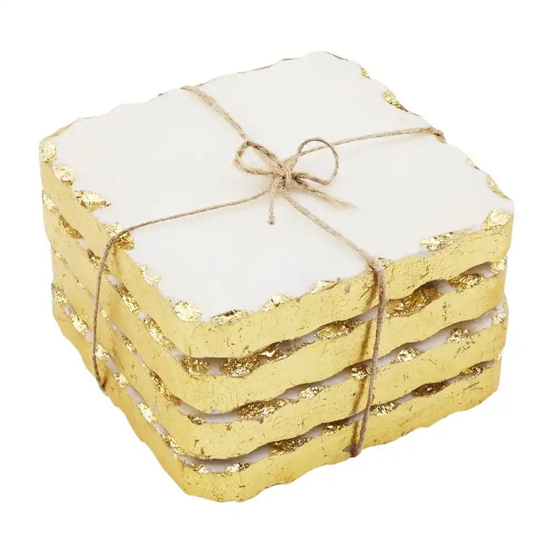 GOLD MARBLE COASTER SET