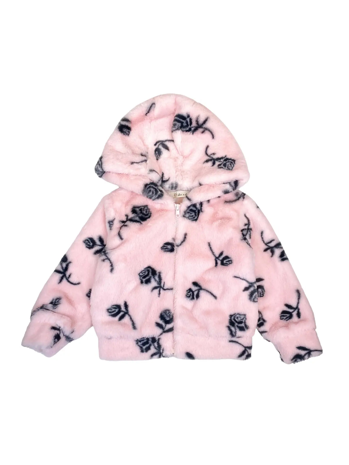 Rose Furry Hooded Jacket