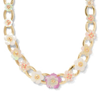 Delilah Statement Chain Necklace in Gold Pastel Mix