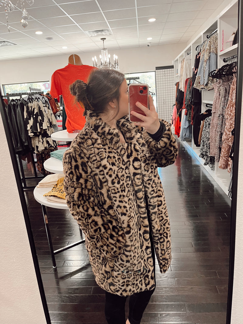 Fluffy Leopard Coat