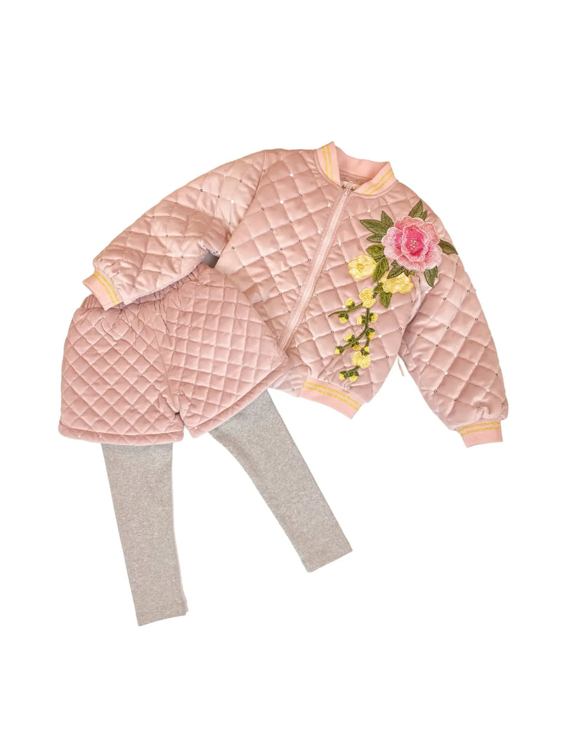 Floral Embroidered Quilted Jacket