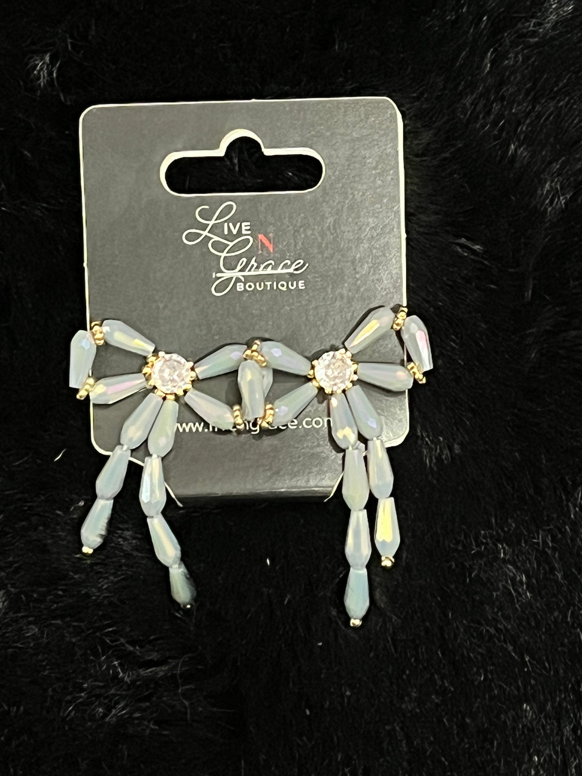 long beaded bow earrings