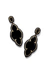 ABBIE ENML FRM STMT EAR GOLD BLACK AGATE