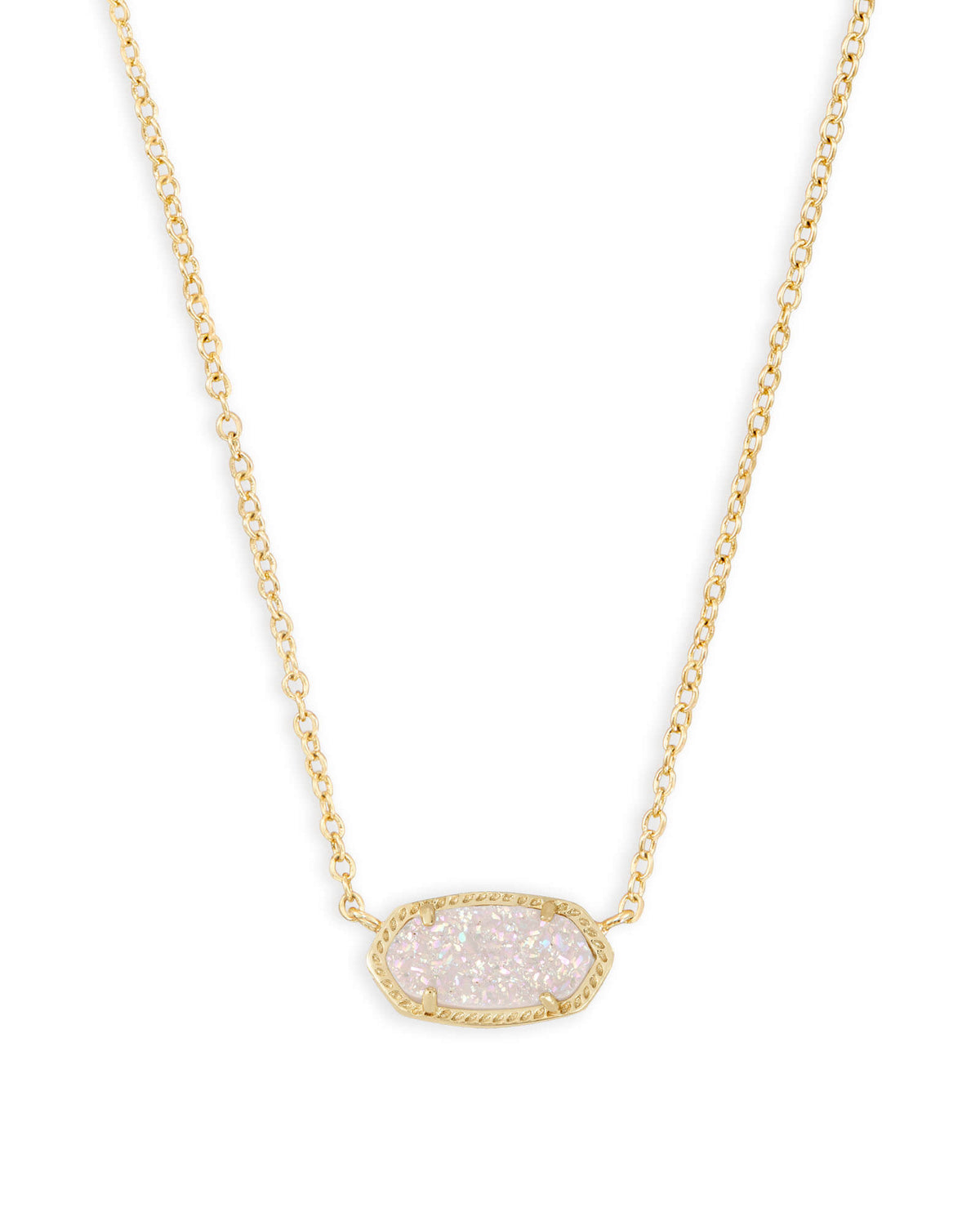 Elisa Necklace Gold Iridescent Drusy