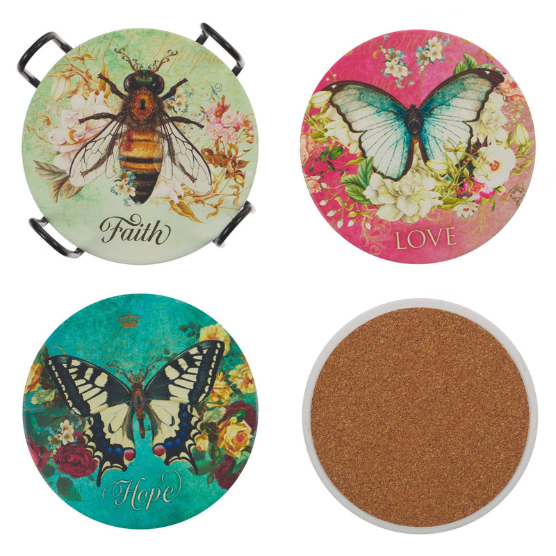 Secret Garden 4-piece Ceramic Coaster Set