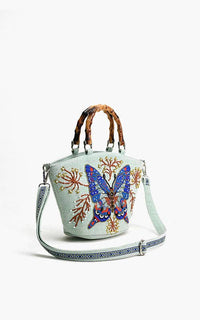 Periwinkle Blue Butterfly Mini Tote by America & Beyond