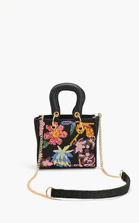 Midnight Floral Embellished Mini Evening Bag by America & Beyond