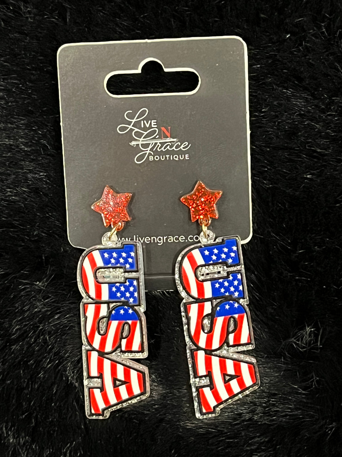 USA dangle earrings