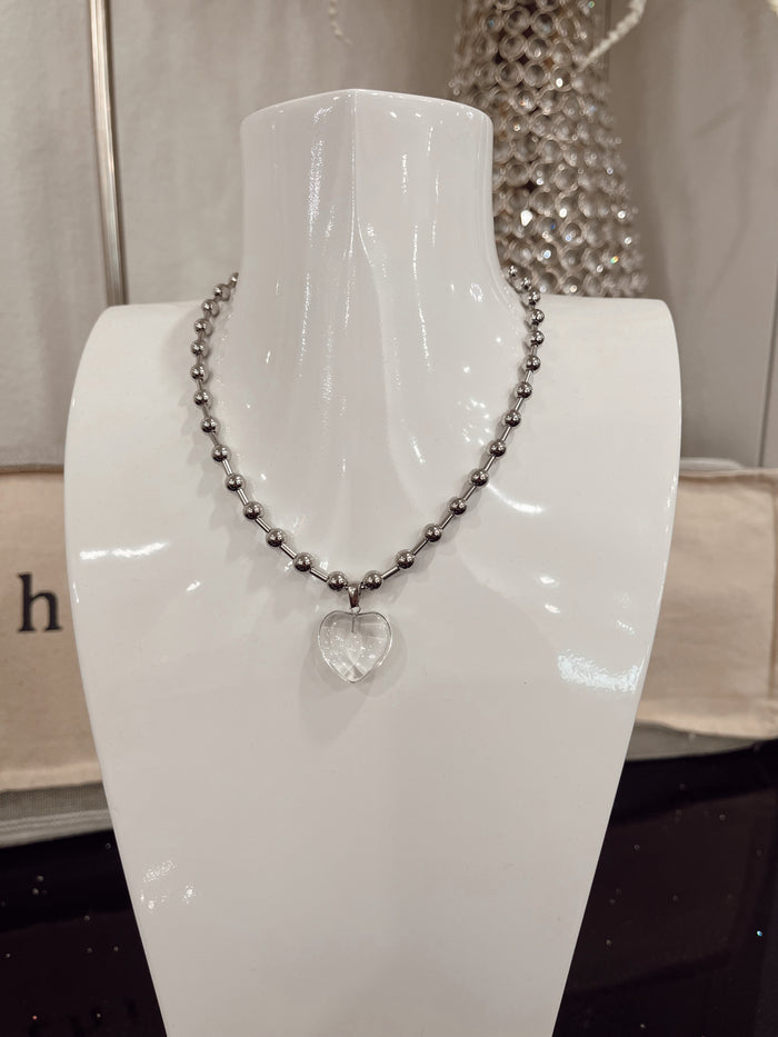 Clear Heart Necklace