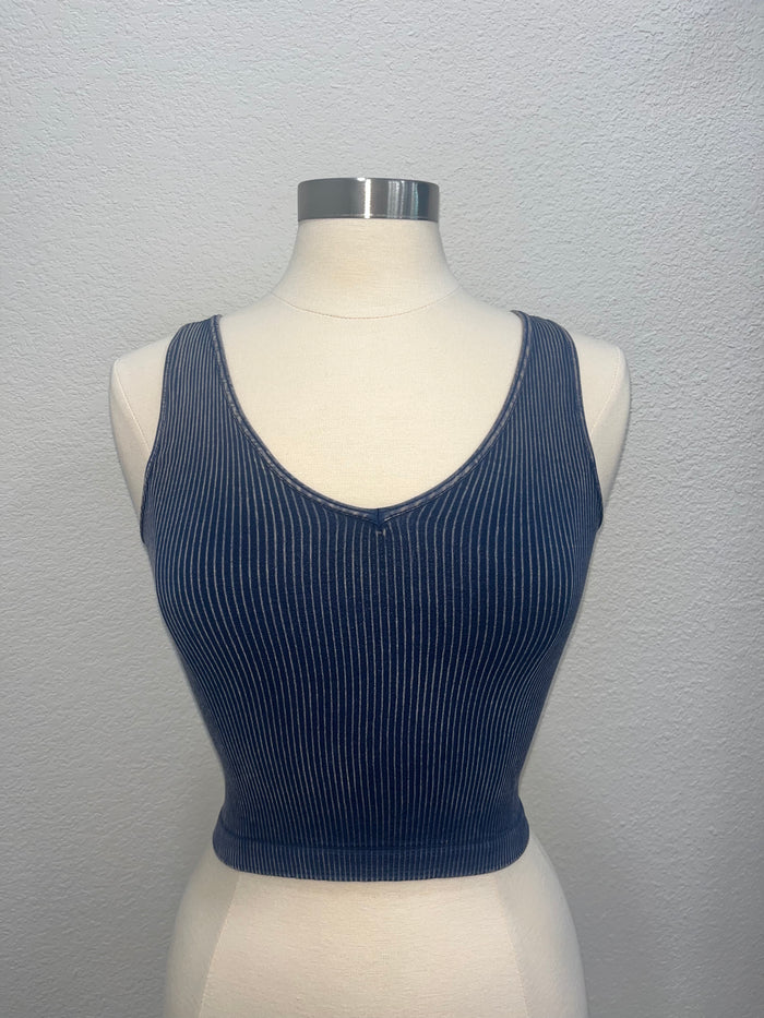 Vintage V Neck Crop Top