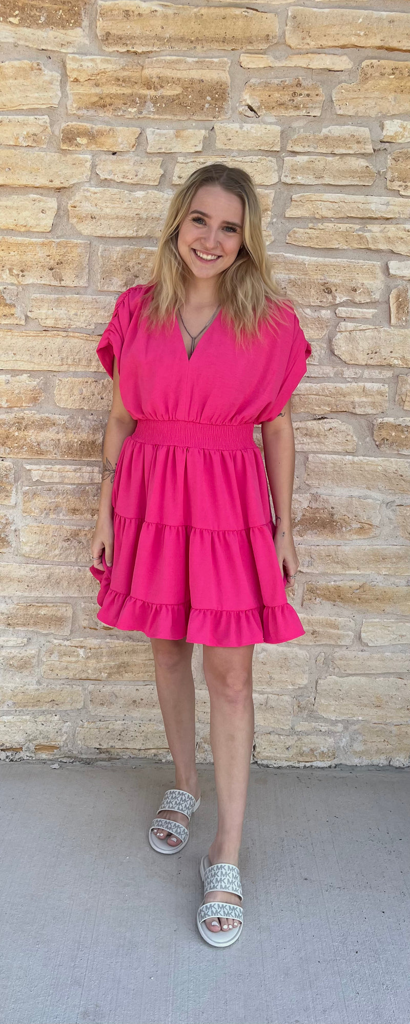 Pink babydoll dress