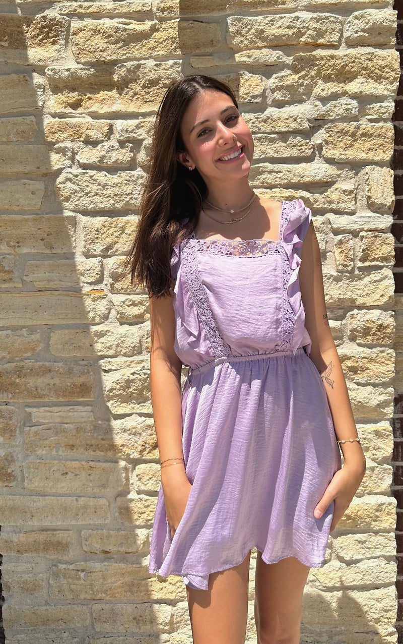 Lace Ruffle Midi Dress
