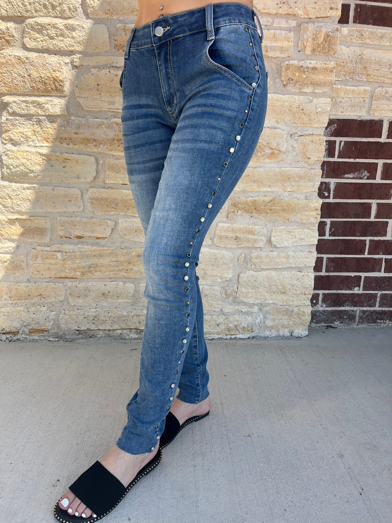 Stone Sided Skinny Jeans