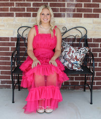 Tulle Tiered Long Dress
