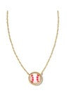 BASEBALL SHORT PNDT NCK GOLD IVORY MOP