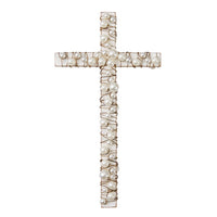 Small Wood Cross With Pearls