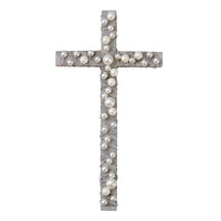 Small Wood Cross With Pearls