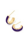 AINSLEY HUGGIE EAR GOLD PURPLE ENAMEL