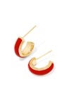 AINSLEY HUGGIE EAR GOLD RED ENAMEL