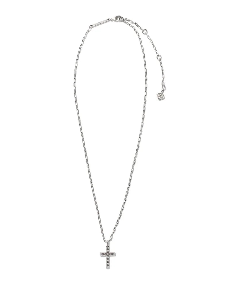 Jada Cross Short Pendant Necklace in Silver