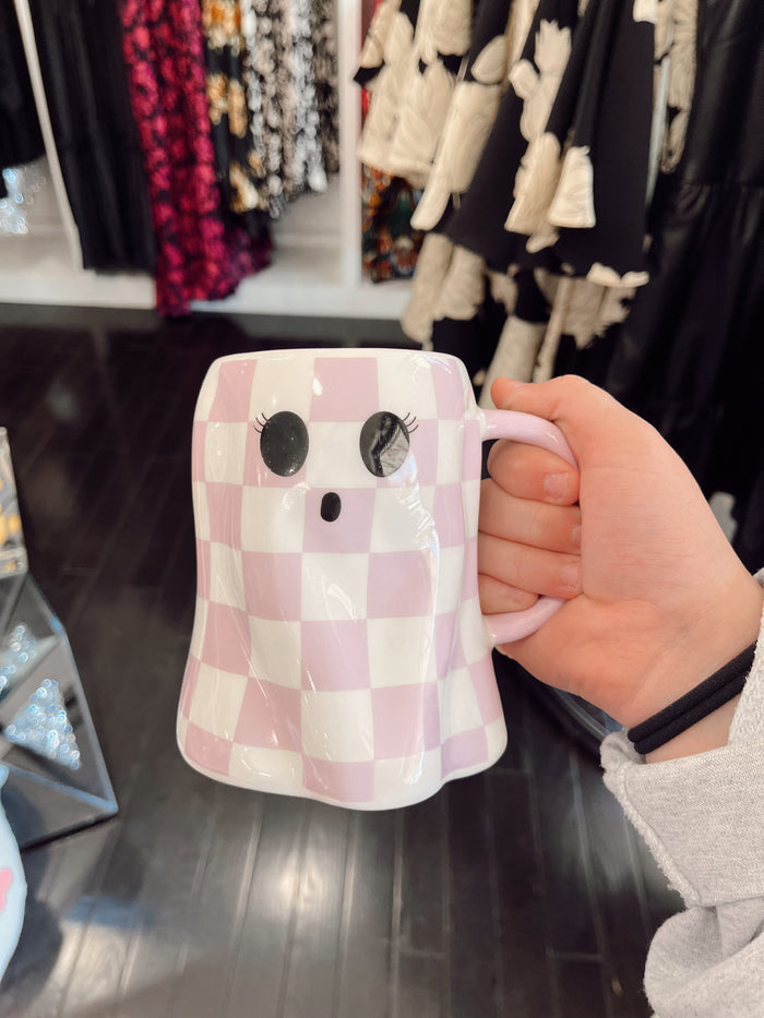 Ghost Purple checkered Mug