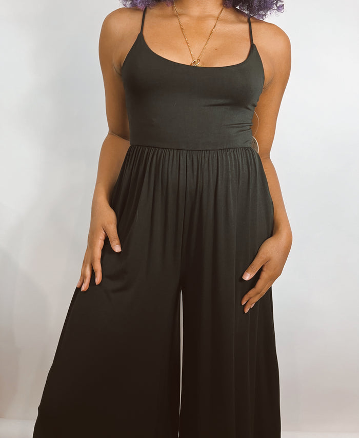 Flare Fit Wide-Leg Cami Jumpsuit