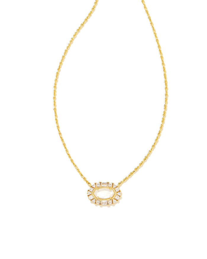 ELISA CRYSTAL FRAME SHORT PENDANT NECKLACE