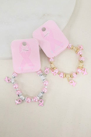 Pink Ribbon Breast Cancer Bracelet