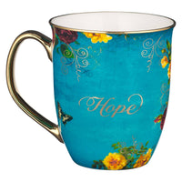 Hope Teal Butterfly Ceramic Coffee Mug - Isaiah 40:31