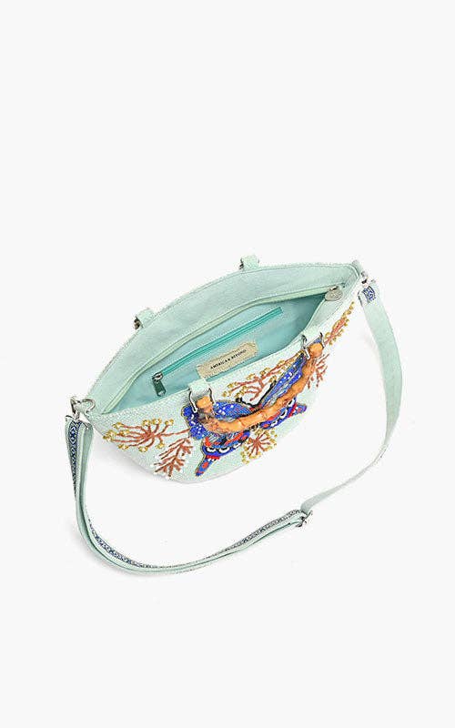 Periwinkle Blue Butterfly Mini Tote by America & Beyond