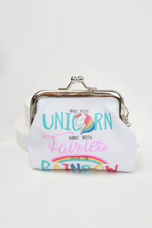 Unicorn Rainbow Coin Purse Keychain