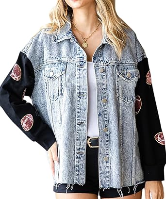 Football jean jacket
