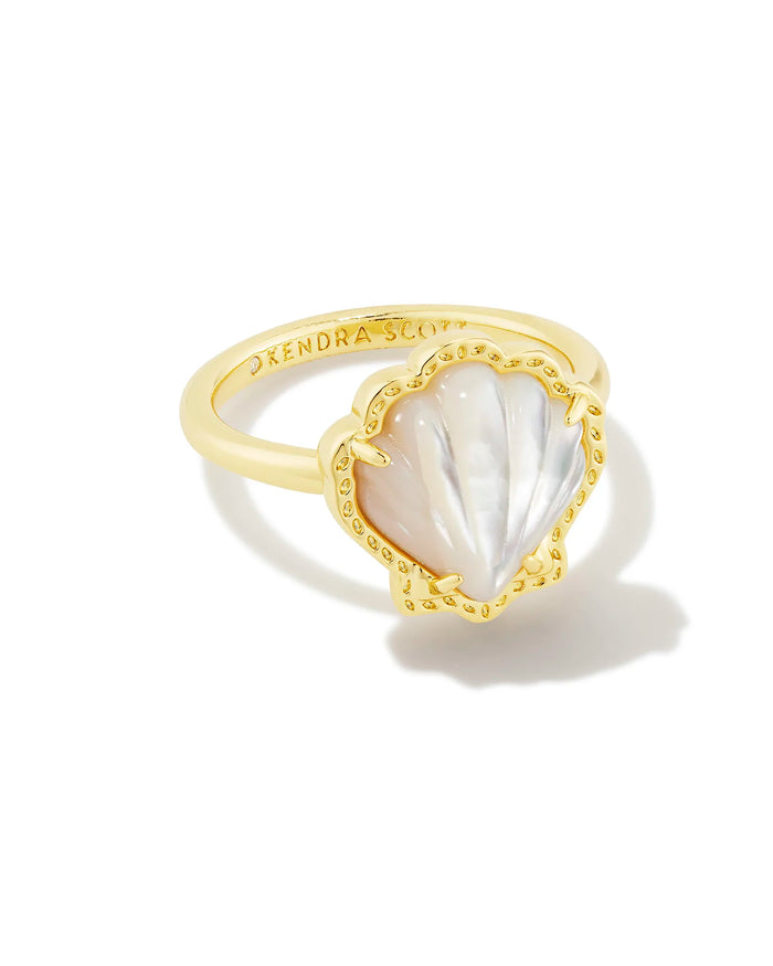 Brynne Gold Shell Band Ring