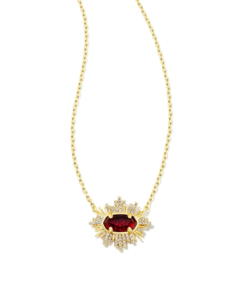 Grayson Gold Sunburst Frame Short Pendant Necklace