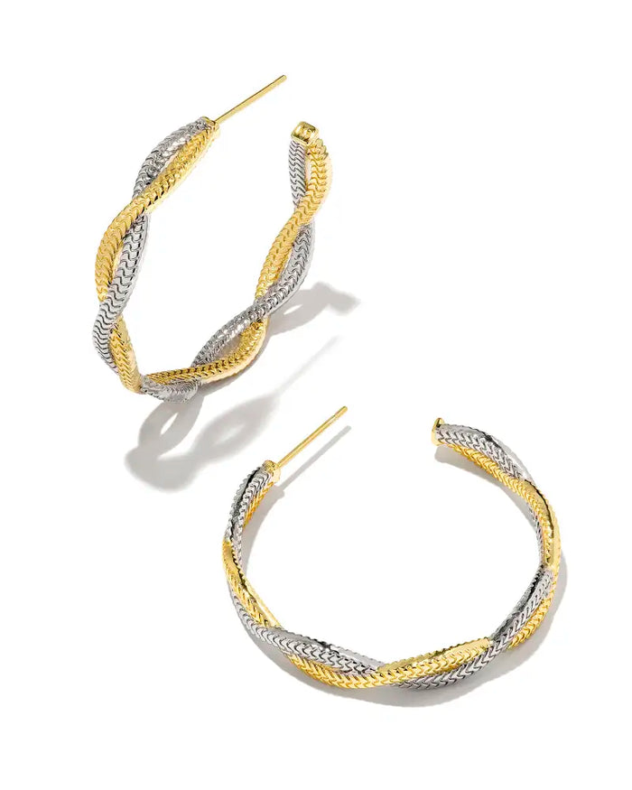 Hayden Hoop Earrings in Mixed Metal