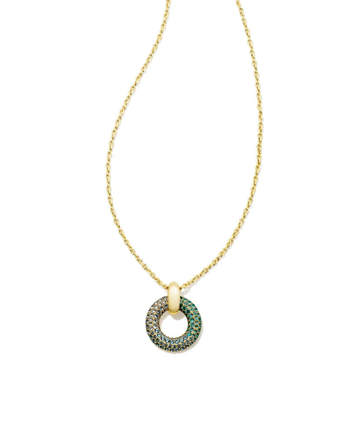 Mikki Gold Pave Short Pendant Necklace