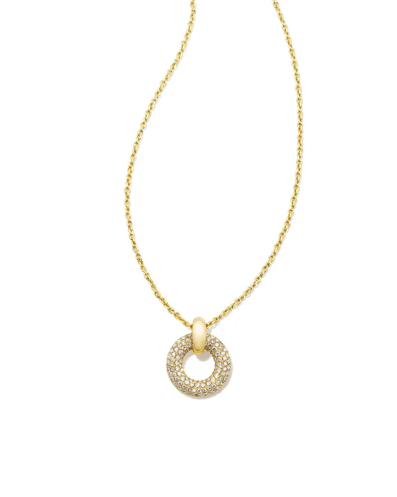 Mikki Gold Pave Short Pendant Necklace