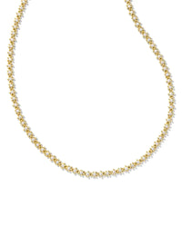 Nydia Strand Necklace in White Crystal in Silver or Gold