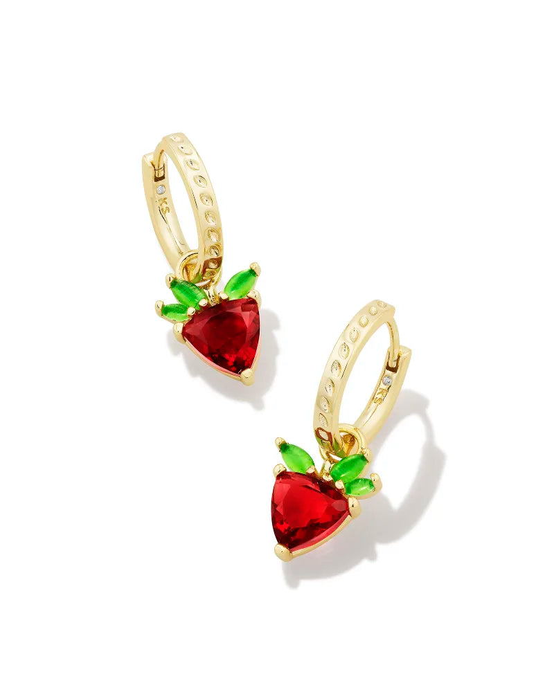 Strawberry Huggie Earrings in Gold or Silver