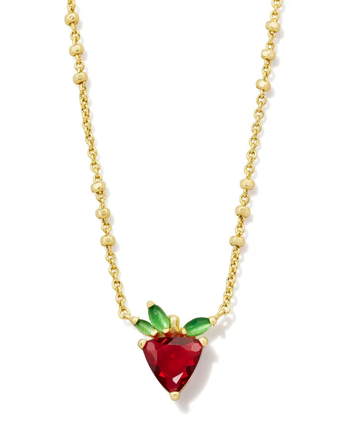 Strawberry Pendant Necklace in Gold or Silver