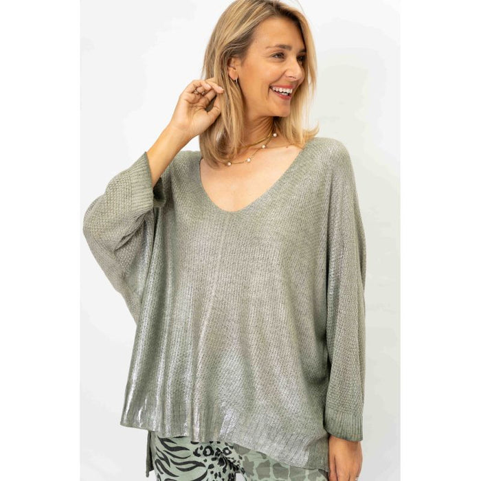 Shimmer Front Knitted Sweater